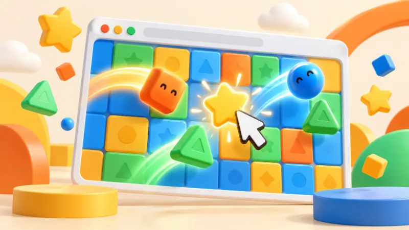 Concept illustration of a colorful browser game