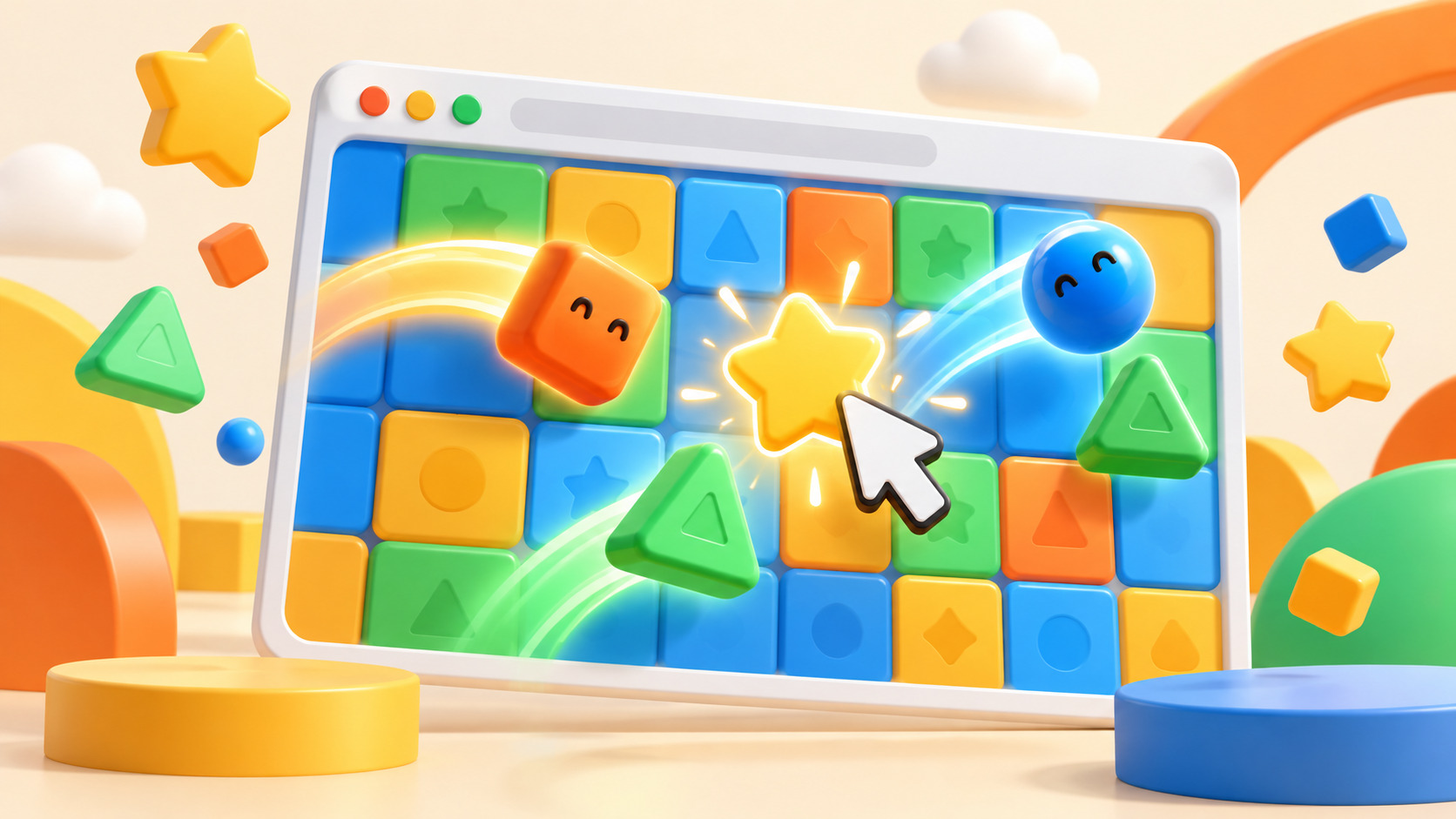 Concept illustration of a colorful browser game